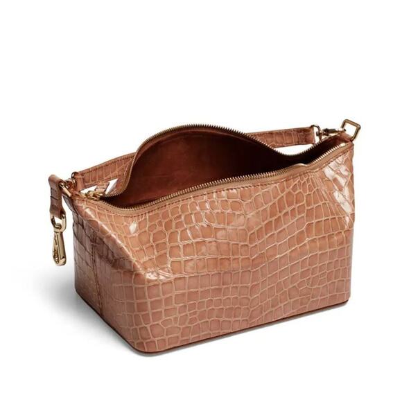 REJINA PYO Patent Leather Croc Taupe Olivia Bag - Picture 15 of 15